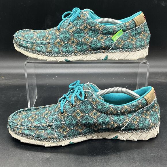 Twisted X Ladies Zero X Turquoise Aztec Shoes WZX0002 womens size 7 M - Picture 2 of 7